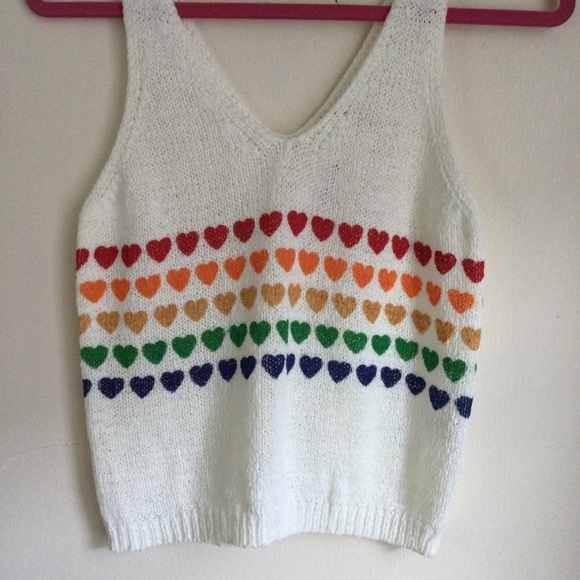 Moon & Madison Knit Tank Top Size Small Heart - Picture 3 of 3